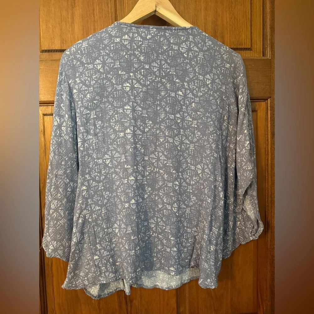 Savanna Jane NWT Embroidered Blue Tunic Poncho Boho Cottagecore - Picture 7 of 9